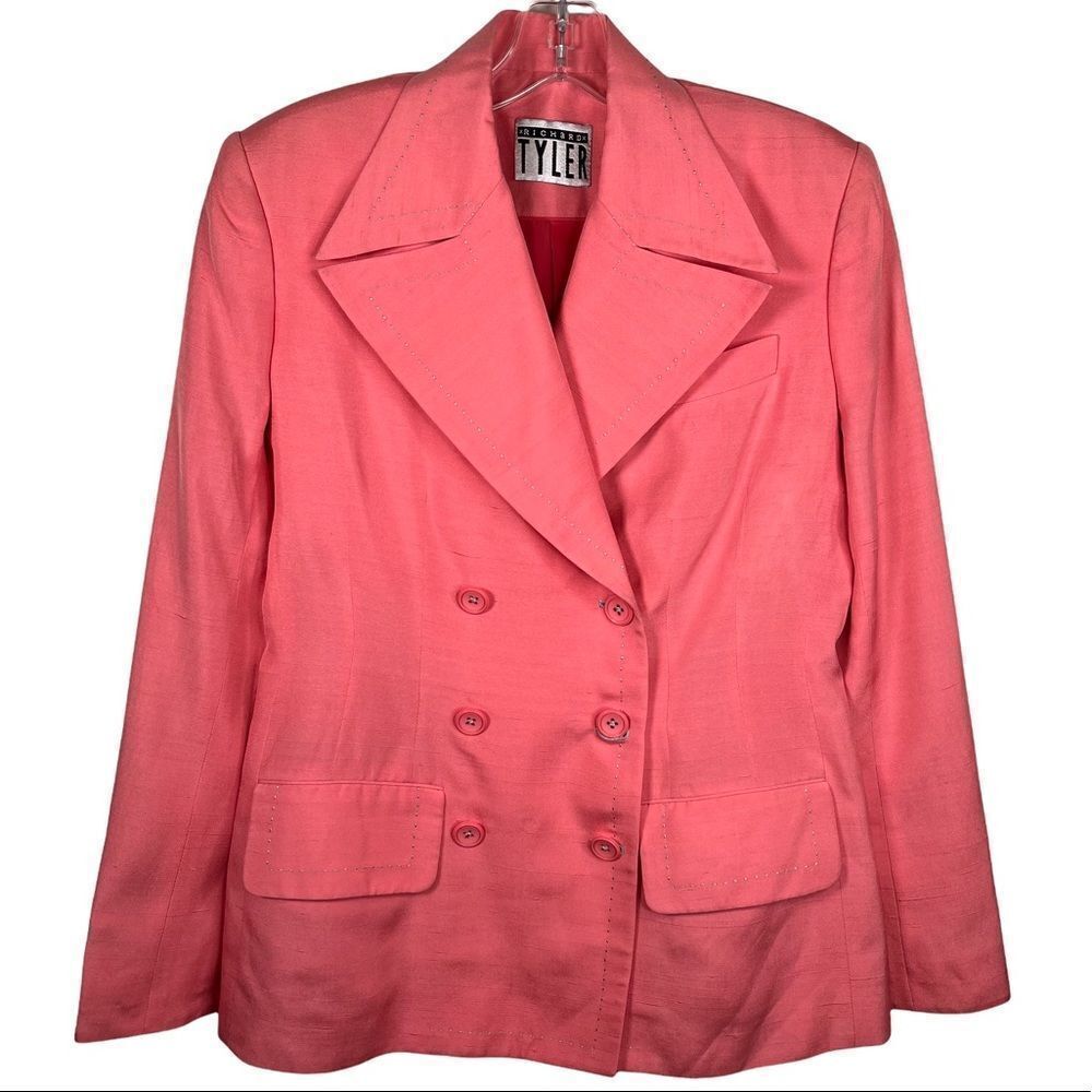 Richard Tyler Y2K Silk Blazer Jacket Double Breasted